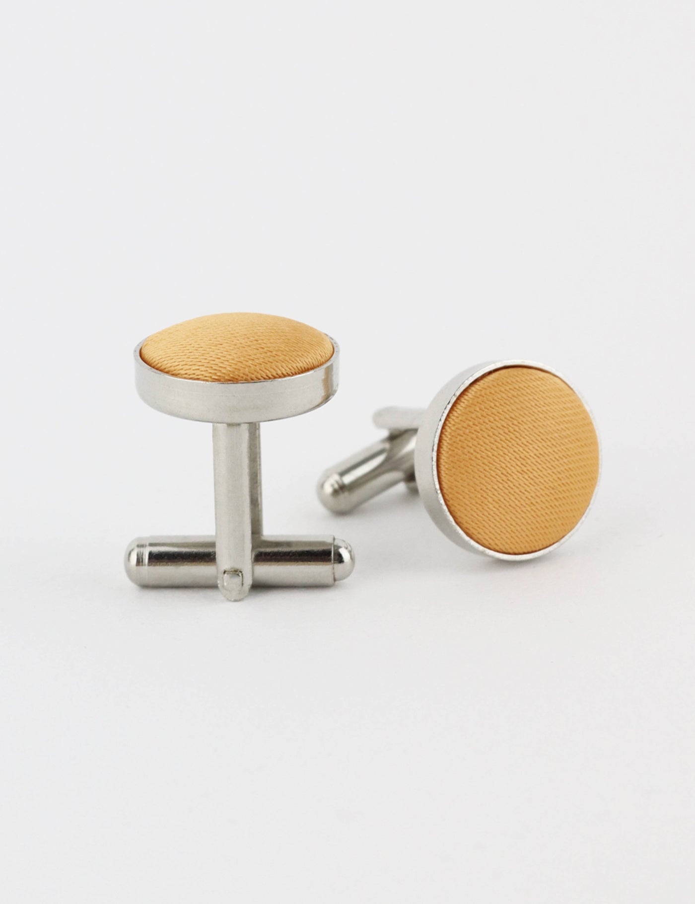Woven Fabric Faced Cufflinks - Dark Purple