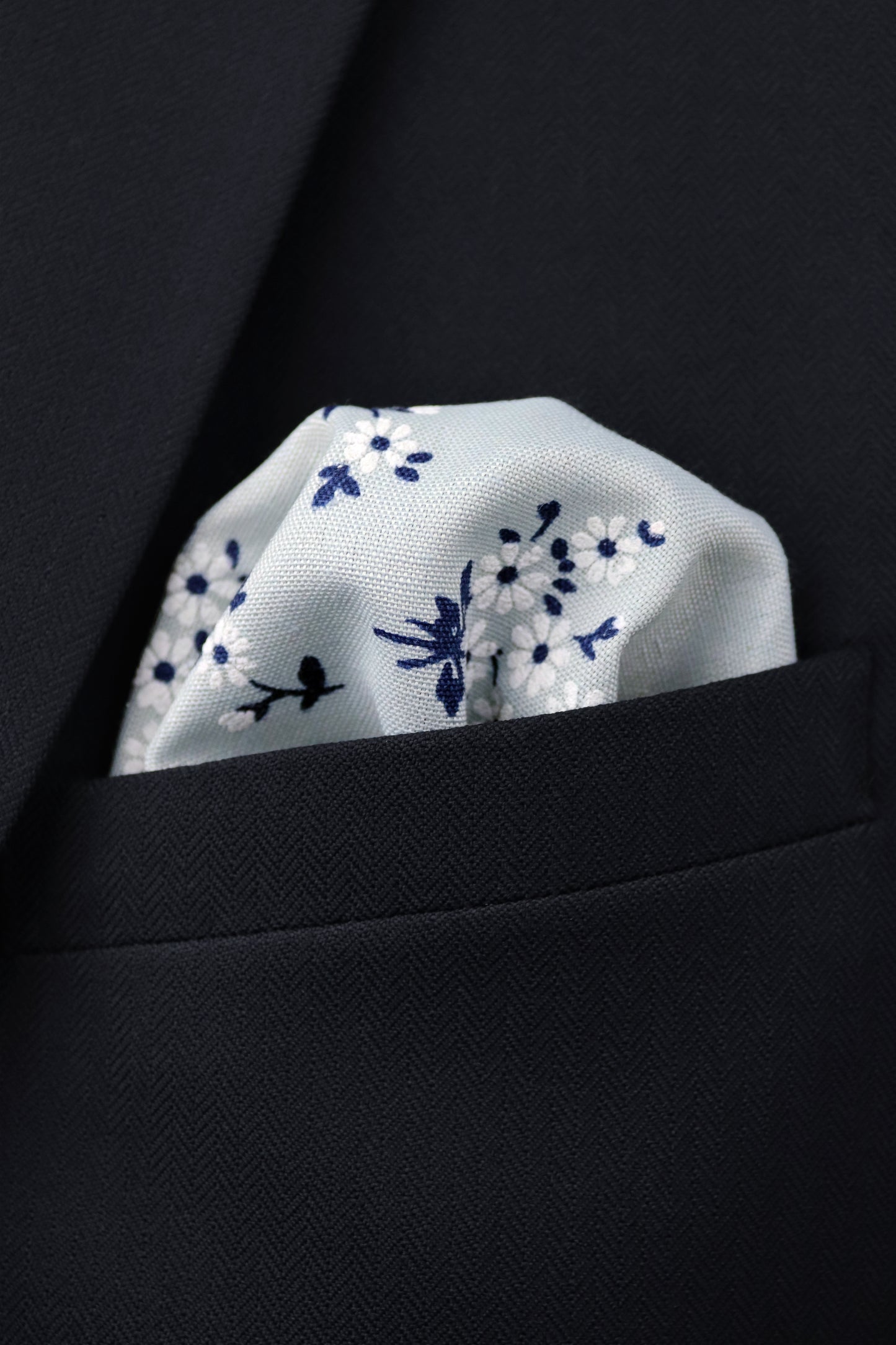 100% Cotton Floral Print Child Bow Tie - Blue & Navy
