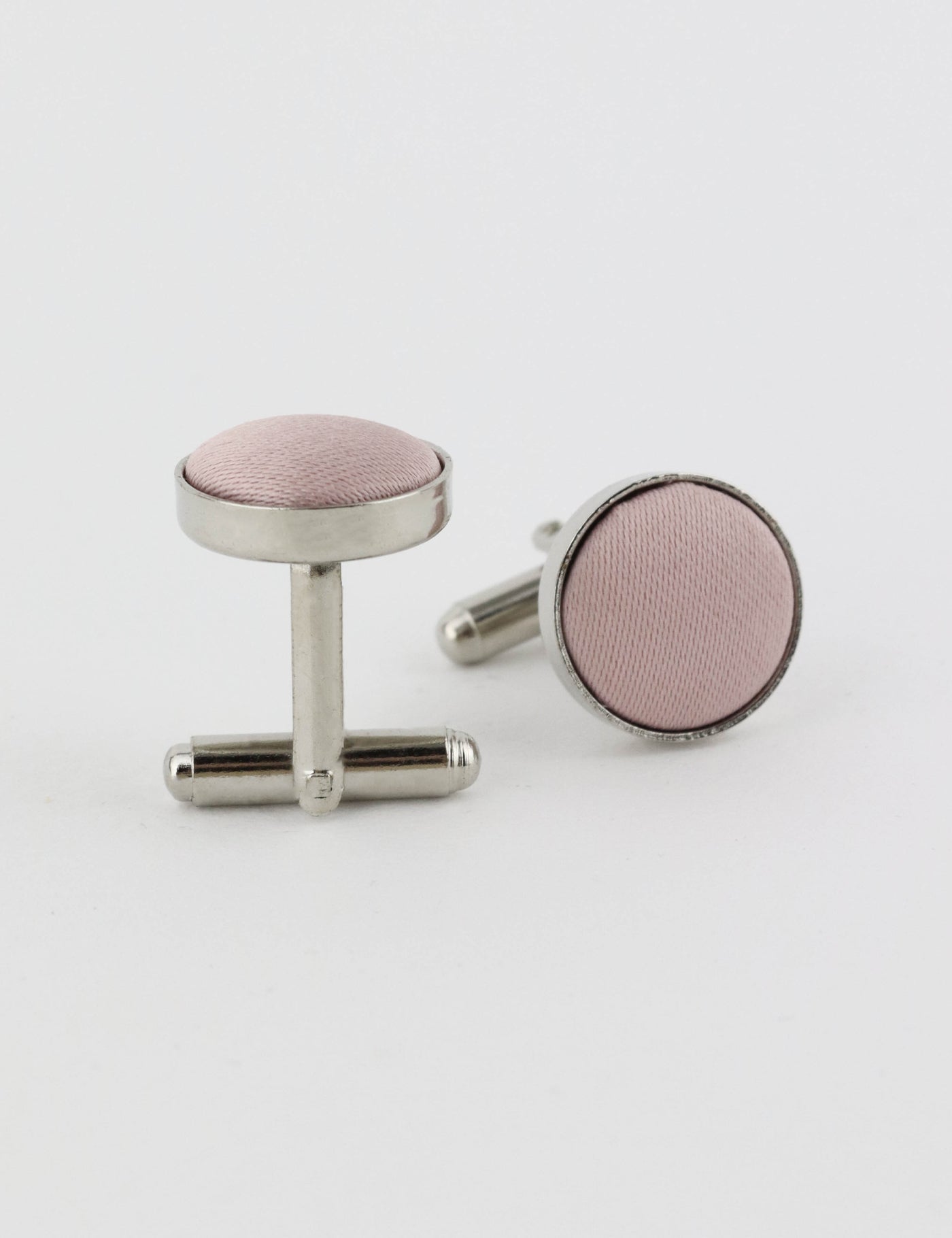 Woven Fabric Faced Cufflinks - Burgundy Red