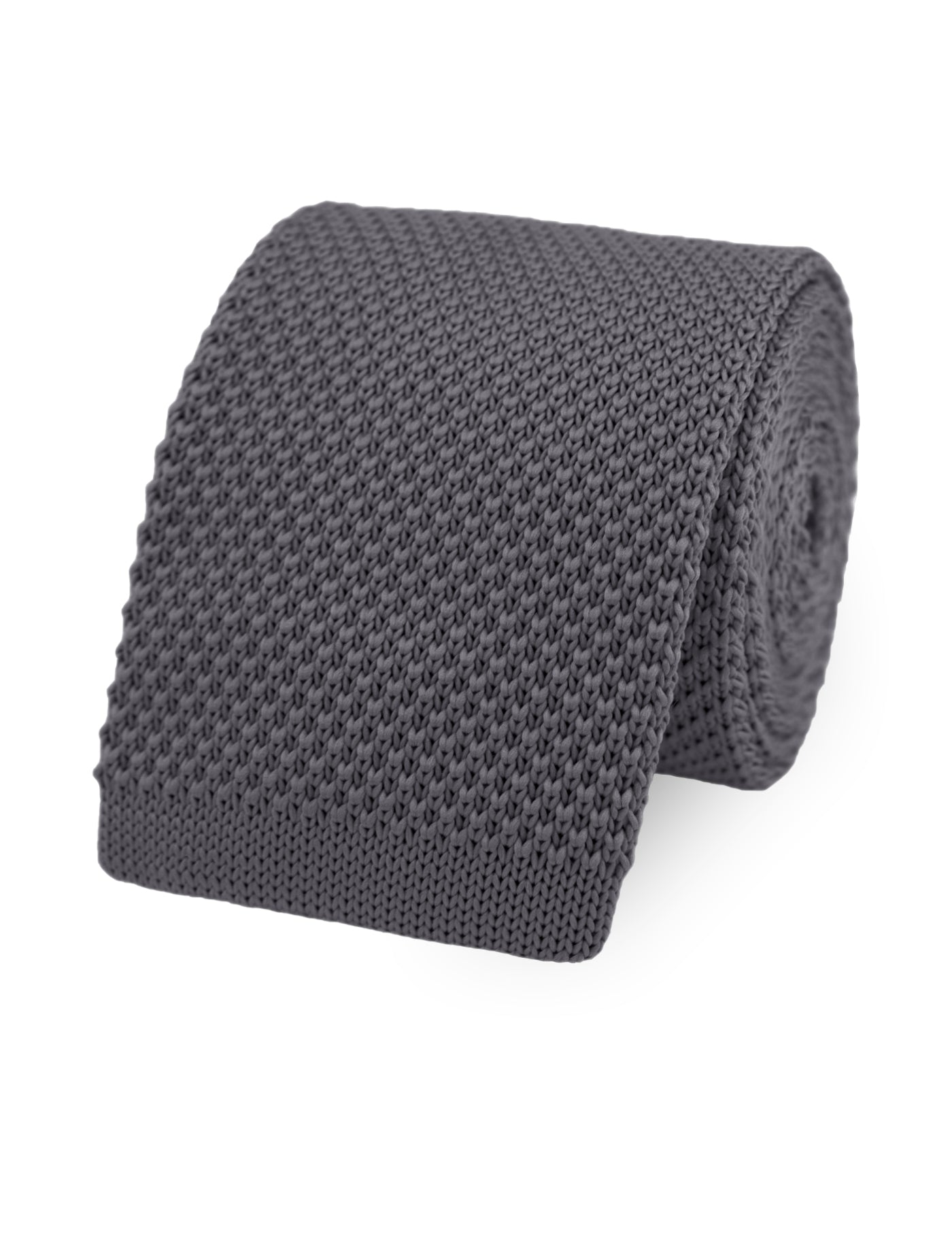 100% Polyester Diamond End Knitted Tie - Dark Grey