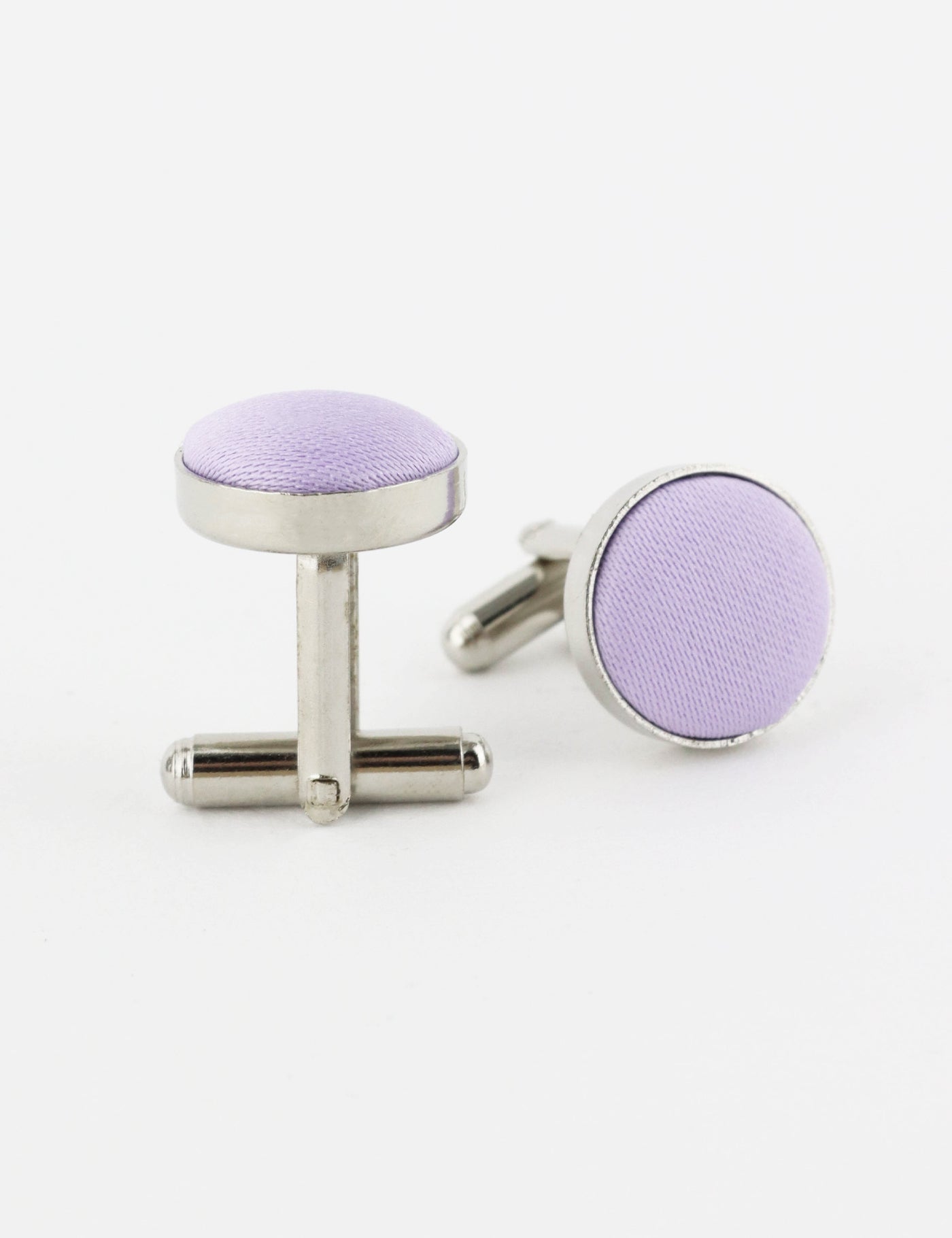 Woven Fabric Faced Cufflinks - Burgundy Red