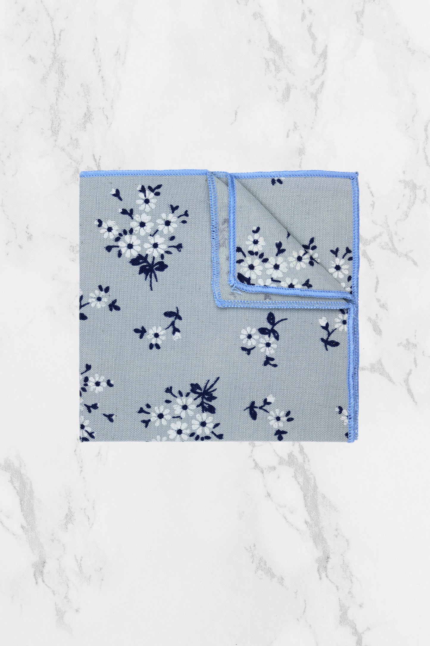 100% Cotton Floral Print Child Bow Tie - Blue & Navy